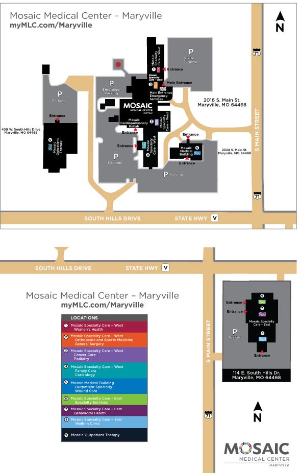 Mosaic Medical Center - Maryville campus map
