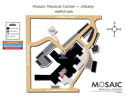 Mosaic Medical Center - Albany campus map
