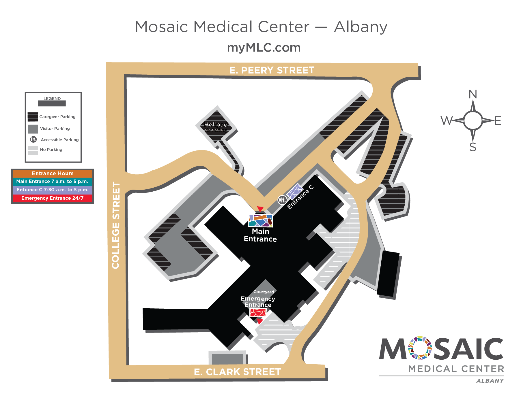 Mosaic Medical Center - Albany campus map